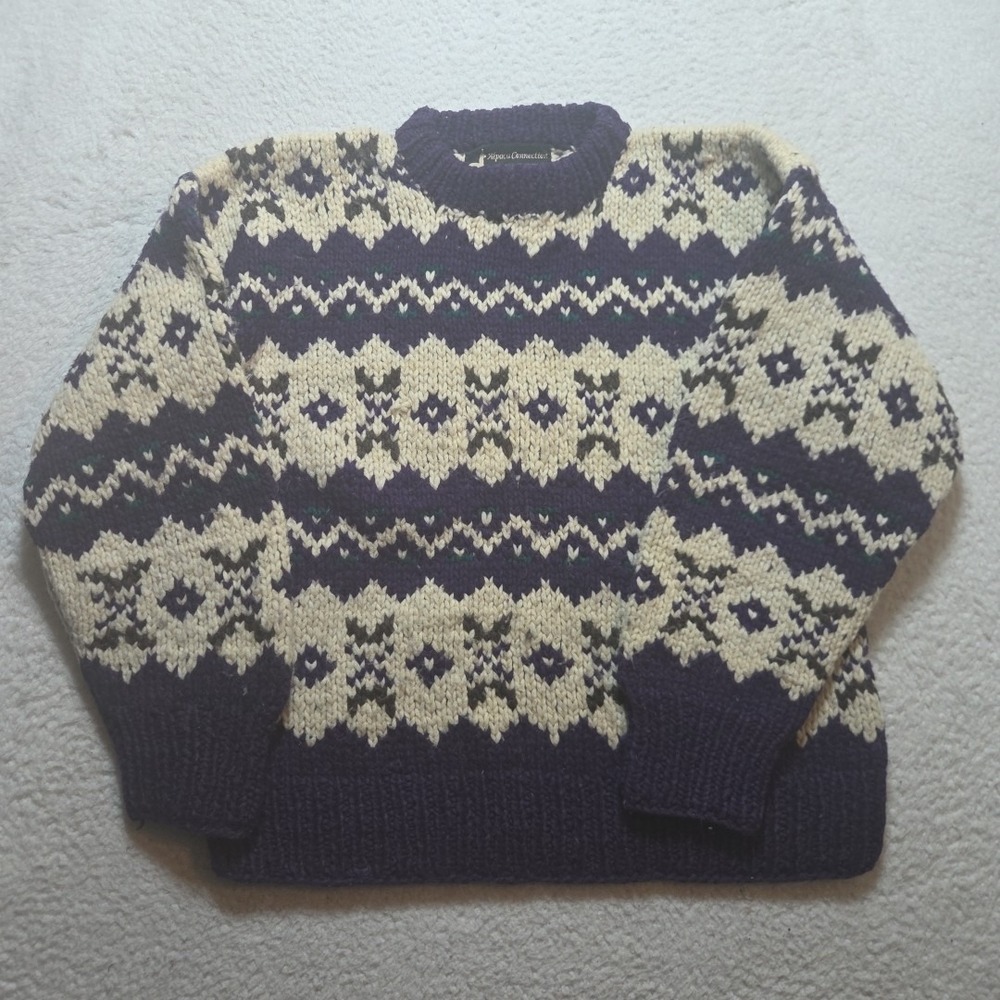 Alpaca Connection Sweater 100% Virgin Wool Pullover Unisex Alpaca Size XL